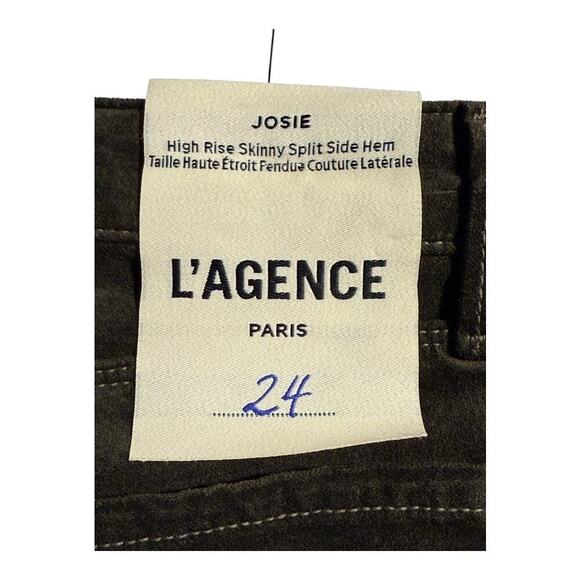 NEW L'AGENCE Josie High Rise Skinny Corduroy Jeans in Hunter Green Size 0‎ (24) - Picture 4 of 9